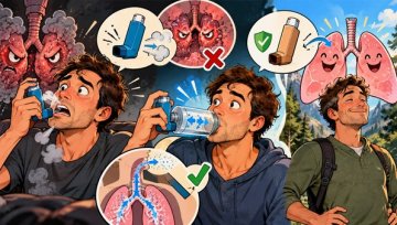 Asthma Inhalers: Why the Blue One Does Not Treat Asthma, and the Technique That Doubles the Dose