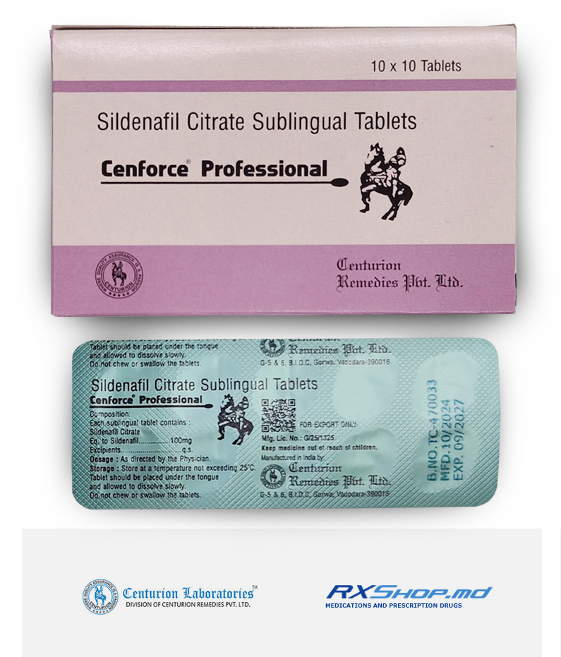 Order Generic Cenforce Professional (Sildenafil Citrate Sublingual) 100 mg Online