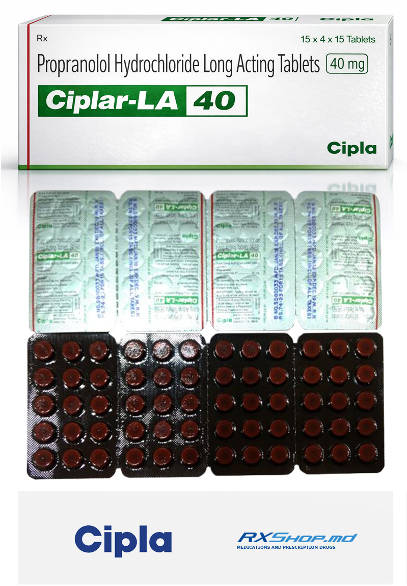 Order Generic Ciplar-LA (Propranolol Hydrochloride Long Acting) 40 mg Online