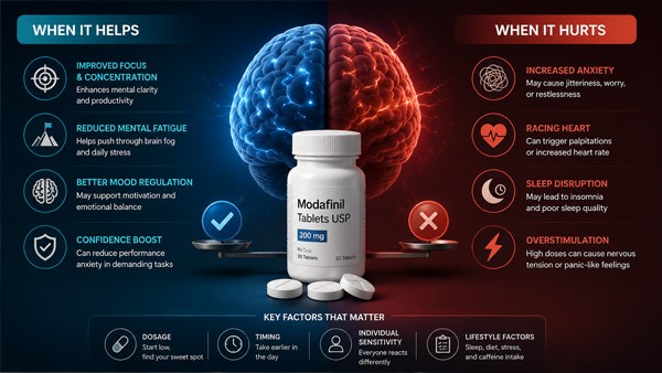 Modafinil and Anxiety: When It Helps and When It Hurts Modafinil and Anxiety: When It Helps and When It Hurts